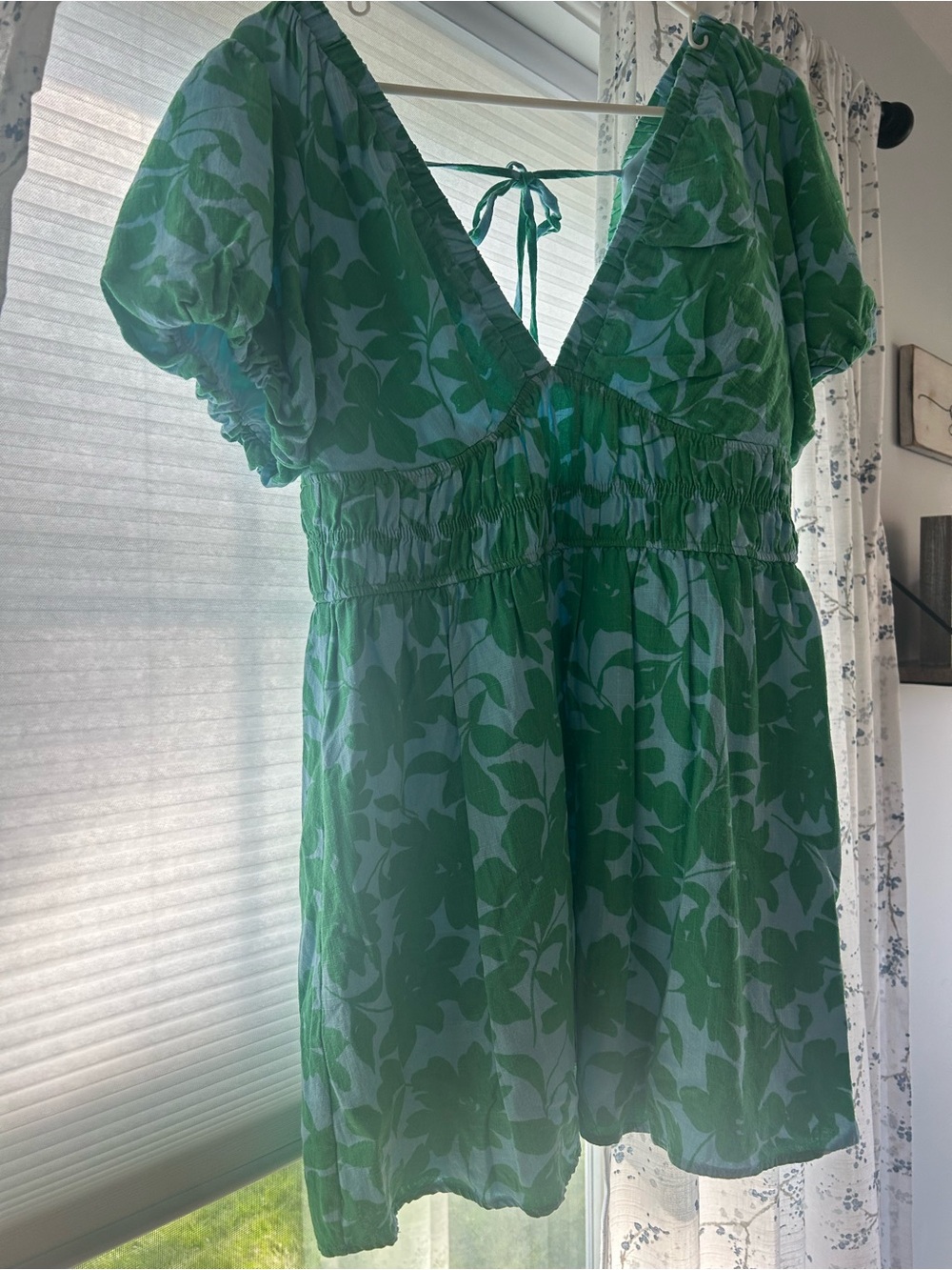 Trixxi Los Angeles Green and Blue V-Neck Women’s Dress